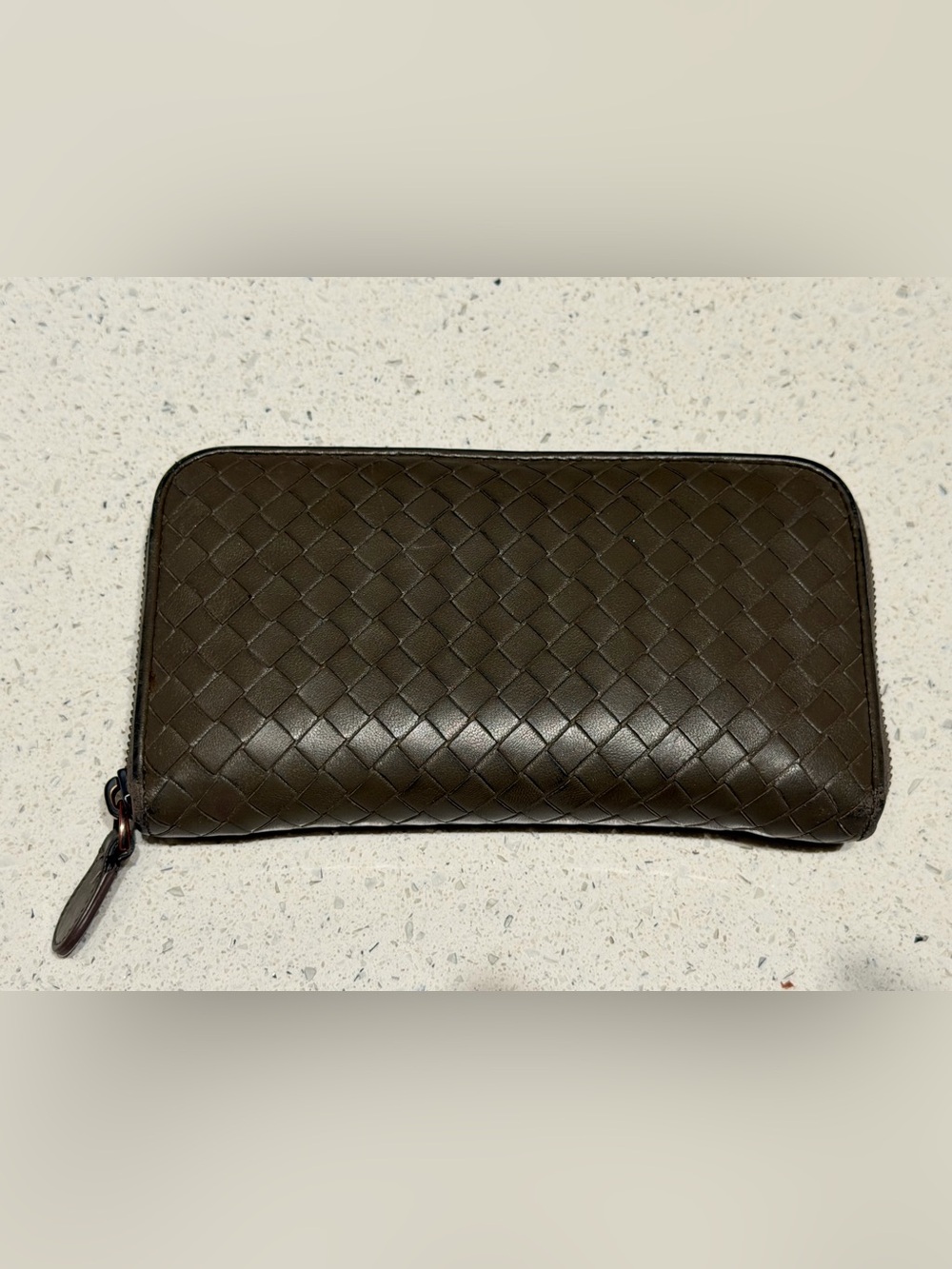 Bottega veneta green Leather zip around wallet